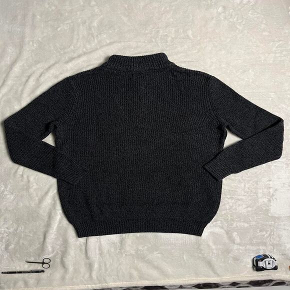 Izod 1/4 Zip Sweater Mens Large Heavyweight Cotton Blend Warm Fall Autumn Winter - Picture 3 of 7